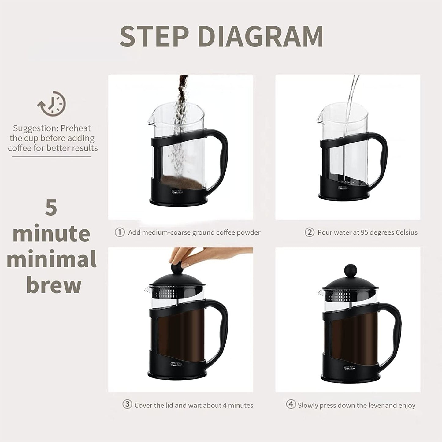 French Press Black 34oz