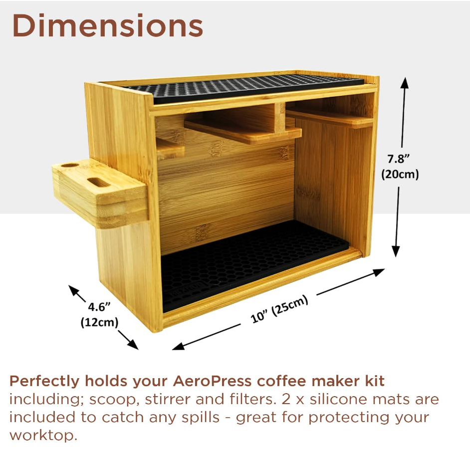 Creative Home Natural Bamboo Multipurpose Organizer Coffee Machine, Ac